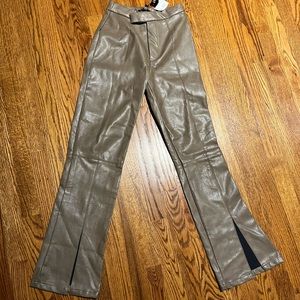 NWT Paper moon Leatherette flare pants